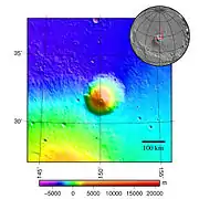 Hecates Tholus topography