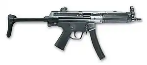 The Heckler & Koch MP5, a submachine gun.