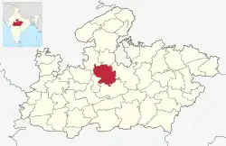 Location of Vidisha district in Madhya Pradesh