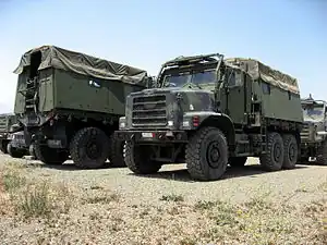 Oshkosh Medium Tactical Vehicle Replacement (MTVR); cab and troop transport body by Plasan