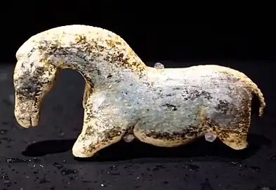 Aurignacian horse sculpture from Vogelherd Cave, Germany