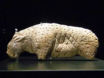 Aurignacian lion sculpture from Vogelherd Cave, Germany