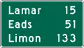 D2-3Mileage signs for highway routes