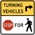 R10-15aTurning vehicles stop to pedestrians