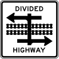 R15-7Divided highway transit rail crossing