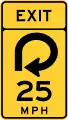 W13-6Exit speed advisory (270 degree loop curve)