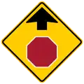 W3-1Stop sign ahead