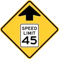 W3-5Speed limit ahead