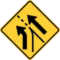 W4-6LAdded left lane (entering roadway)