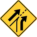 W4-6RAdded right lane (entering roadway)