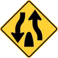 W6-2Divided highway ends