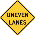 W8-11Uneven lanes