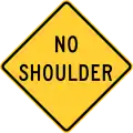 W8-23No shoulder ahead