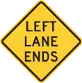 W9-1LLeft lane ends