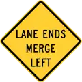 W9-2LLane ends merge left