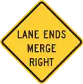 W9-2RLane ends merge right