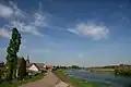 Biking road alongside Meuse river