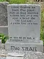 Gaelic script on a gravestone in County Kerry.