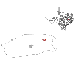 Location of Midway, Texas in Madison County