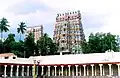 Typical South Indian temple gopuram (temple gate) built almost a millennium ago, but as tall as a modern mid-rise.