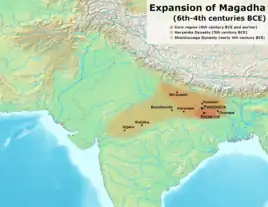 Approximate extent of the Shisshunaga dynasty.