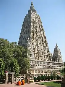 The current structure of the Mahabodhi Temple dates to the Gupta era, 5th century. Marking the location where the Buddha is said to have attained enlightenment.