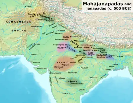 Vajji (the Licchavika dependencies within the Vajjika League), Malla, and other Mahajanapadas in the Post Vedic period