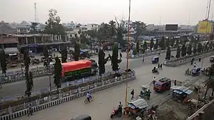 Mahendra highway passing through the city center