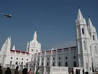 Velankanni Basilica - side left side view