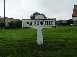 An old road sign on the way into Maisoncelle