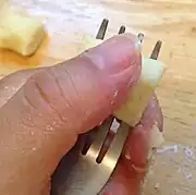 Pieces are shaped with a fork or gnocchi board