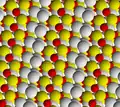 View along b axis of malachite crystal structure