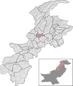 Malakand District (red) in Khyber Pakhtunkhwa