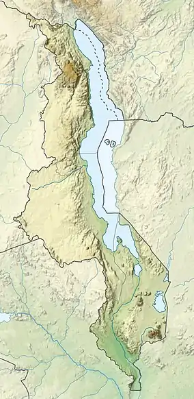 Map showing the location of Lake Malawi National Park