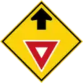 Give way traffic sign ahead