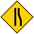 Road narrows on the right