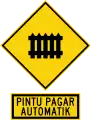 Level crossing with automatic gates ahead