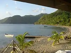 Malgretoute Beach, looking north towards Soufrière