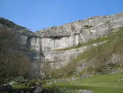 The limestone cliff at Malham Cove