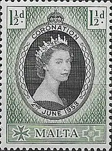 Malta-Queen-Elizabeth-II-Coronation-Stamp-1953