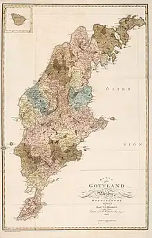 Administrative map of Gotland, 1805