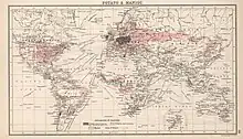 World map of potato and cassava cultivation, 1907