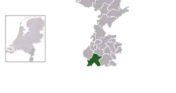 Highlighted position of Eijsden-Margraten in a municipal map of Limburg
