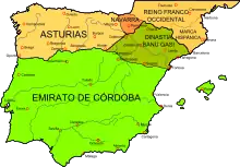 Multicolored map of the Iberian peninsula