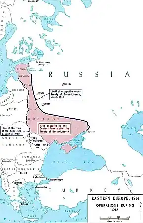 Territories occupied by Germany during 1918