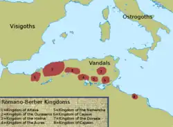 The Kingdom of Altava (1) and other romanized berber kingdoms of the early sixth century.