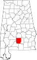 Map of Alabama highlighting Butler County