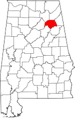 State map highlighting Etowah County