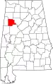 State map highlighting Fayette County