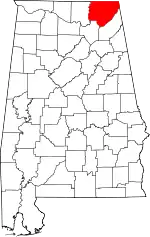 State map highlighting Jackson County